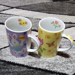 VINTAGE GAC 1998 SET-OF-2 CHICKIE HIPHOP & BUNNY BLOOM MUG BUNDLE